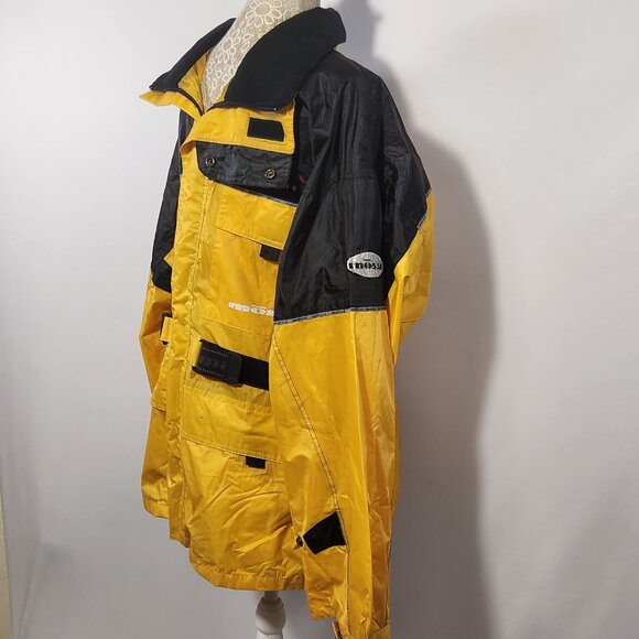 Mossi Men's SZ Medium Yellow Black Multi-Pocket Moto Sports Snow Hiking Jacket - Picture 9 of 16